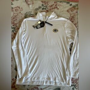 Antigua White Long Sleeve Men's Tee with Emblem Green Bay Packers